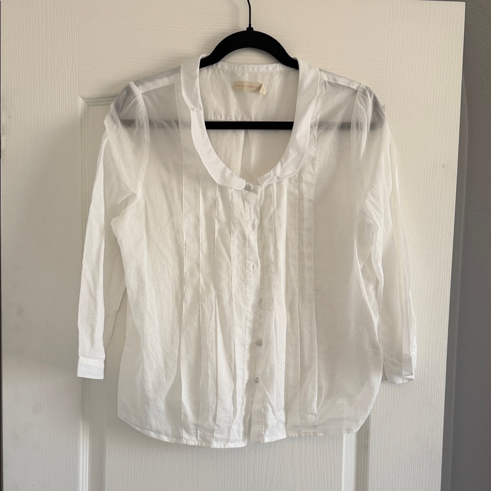 Pins & Needles White Pintuck Button-Front Blouse